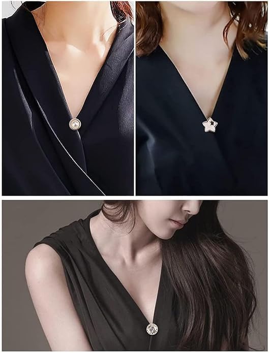 Image of ARLICORPING 20Pcs Women Shirt Brooch Pearl No Sew Button Pins Instant Jeans Safety Pin