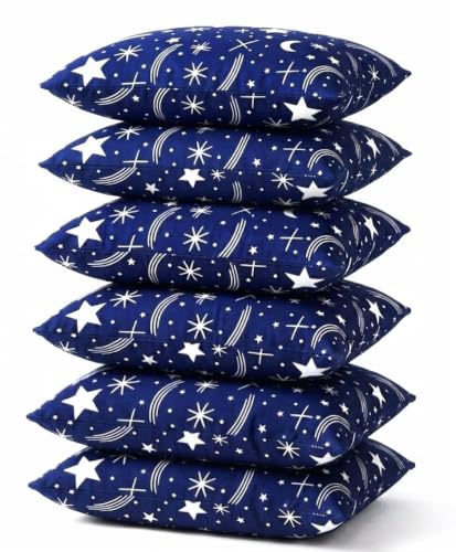 Image of TRIYON Pillow Height Adjustable Microfiber Sleeping - Set of 2 | 16 inch x 24 inch| Soft, Supportive & Stomach Sleepers | Blue Star Print (6, Blue, King (U.K. Standard))