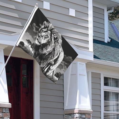Drapeaux de jardin résistants double face lion 1,2x1,8 m anti-déchirure