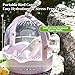 MANON ROSA Bird Carrier Cage with Water Bottle, Portable Travel Carry Case for Small Pets: Lovebird, Budgie, Parakeet, Cockatiel, Conures (Purple)