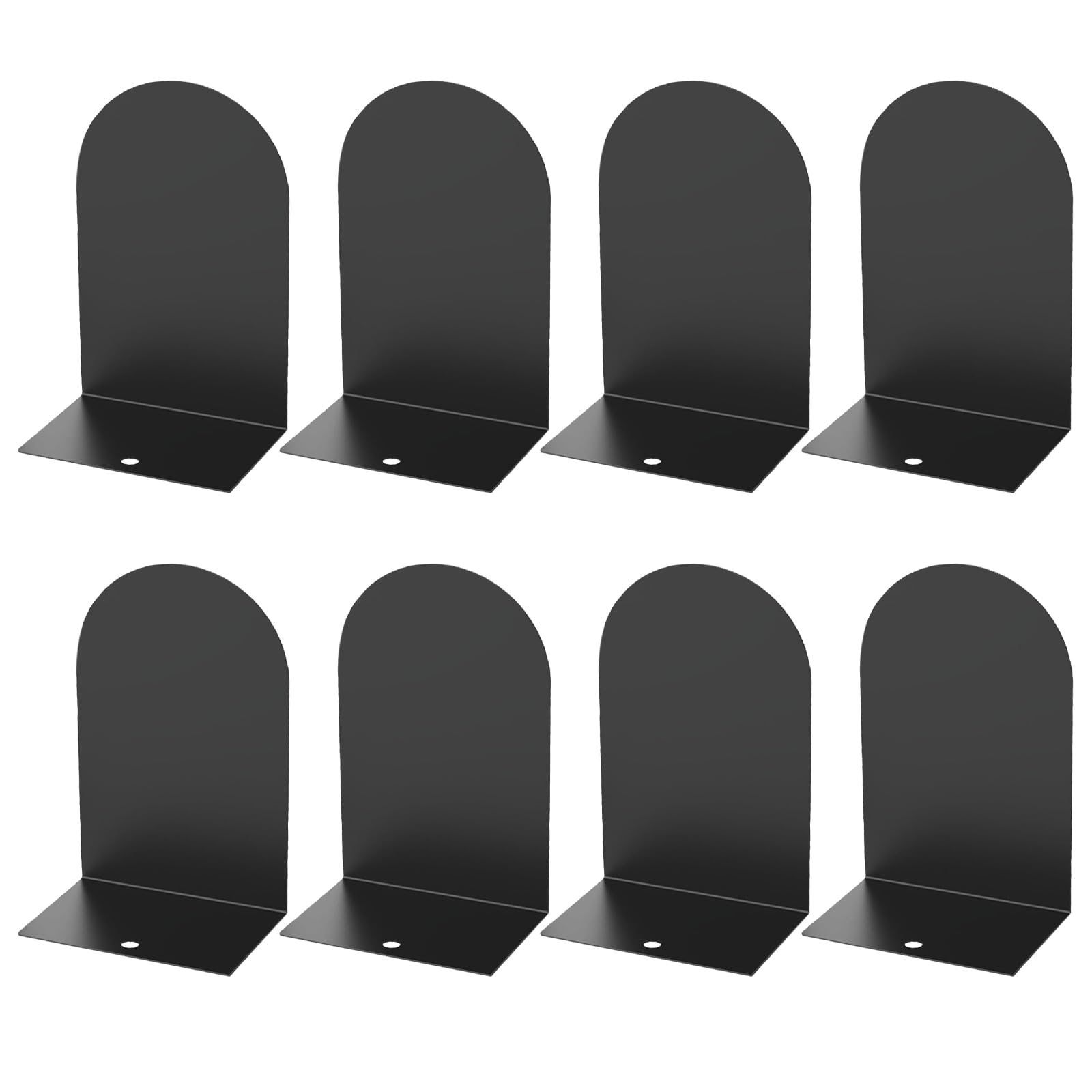 MerryNine Metal Book Ends, 8 Pack Black Bookends for Shelves, Book Holder for Heavy Books, Book End for Kids Books, Decoration Bookend for Home Office