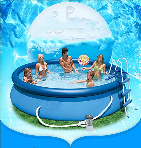 ZHKGANG Round Swimming Pool Adult Large Bracket Home Pool Summer Outdoor Thickening Inflatable Seat Children's Paddling Pool,Blue-396 * 84cm