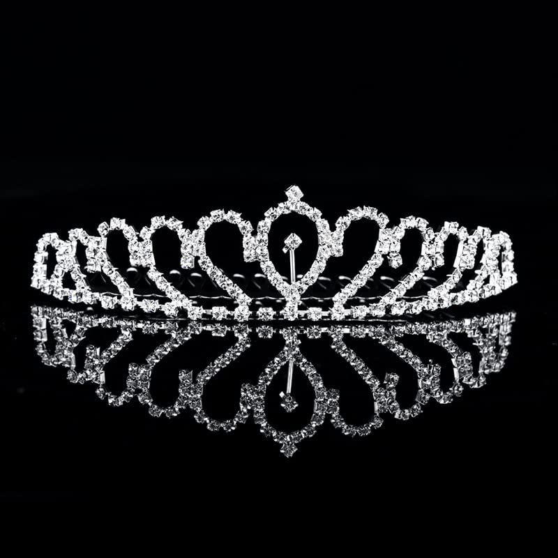 Corona de novia con cristales y horquilla anticaida tiaras para mujer de alta fijacion 4