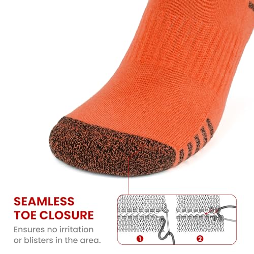 GoWith 2 Pairs Unisex Cotton Cushioned Crew Socks, Moisture-Wicking Lightweight Athletic Striped Golf Socks for Men & Women4