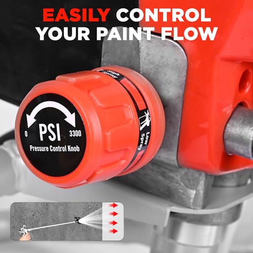 Image of Gigawatts AP8628 Airless Paint Sprayer with Powerful 1000W Motor Max Pressure 22.7MPa /3300PSI 15m High-Pressure Hose 2.2L /min Flow Rate for House Interior Exterior Wall Furniture
