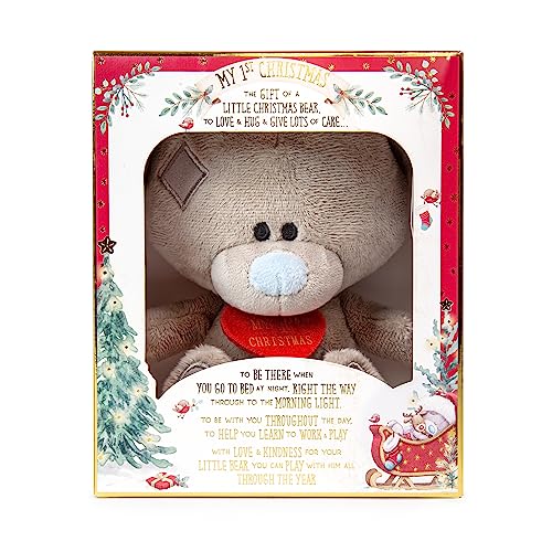 Me to You Tiny Tatty Teddy My First Christmas Bear in Gift Box - Official Collection, Grey, Blue, 15cm - Image 2