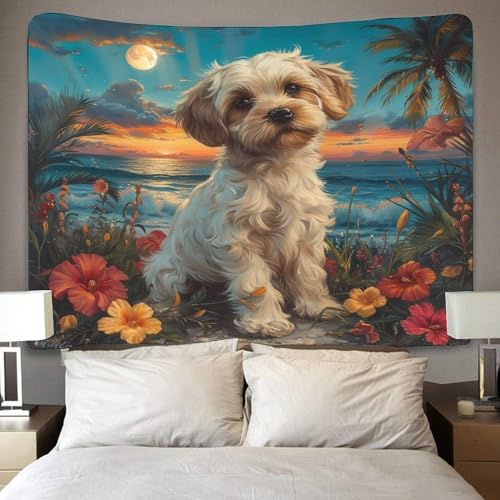 Tapiz de pared de perro tierno: decoración estética 3D para tu hogar 4