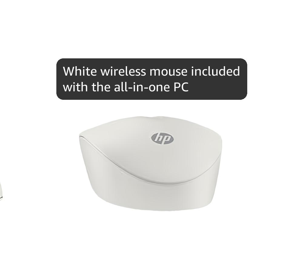 HP All-in-One Desktop Intel® Core™ i3-N300,21.5 inch(54.5cm),FHD,Anti-Glare,8 GB DDR5, 512GB SSD,White Wireless Keyboard and Mouse Combo,White, Windows 11, 4.17kg,22-dg0786in