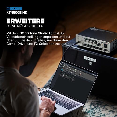 BOSS Katana-500 Bass Head | Kompakter 500W Bass-Topteilverstärker mit professionellen Soundwerkzeugen | Innovative Cabinet-Kalibrierung | Zugriff auf über 60 Effekte mit BOSS Tone Studio