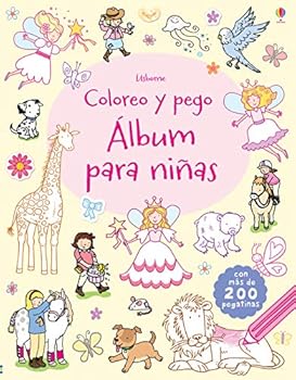 Paperback Álbum para niñas. Coloreo y pego [Spanish] Book