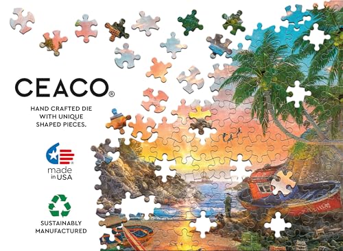 CEACO - Ocean Fishing at Sunrise - Rompecabezas de 500 piezas grandes para adultos | Arte de Dominic Davison, Hecho en USA, Tamaño terminado 26 x 19 in, Incluye poster, Ideal para regalo miniatura 6