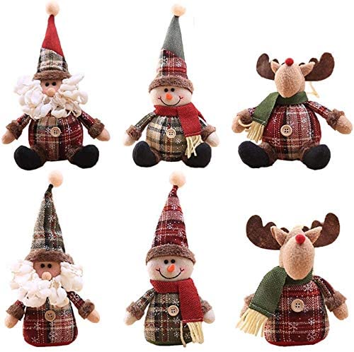 NICETOW 3 unidades de bonecas de decorações de Natal, brinquedo de boneco de neve de Papai Noel pendurar enfeites de Natal, para decoração de Natal em casa (tamanho: C)