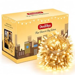 DesiDiya® 35 Feet Long LED Power Pixel Serial String Light, 360 Degree Light in Bulb | Copper Led Pixel String Light for Home Decoration,Diwali,Christmas(Warm White) Pack of 1