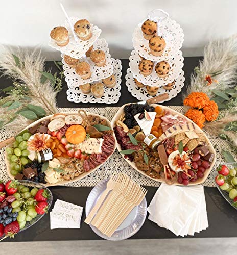 Charity Leaf Disposable Palm Leaf Bamboo Like | All Natural and Biodegradable | Weddings, Charcuterie Boards, BBQs, and Parties (15" x 10" Oval Platter (10 pc))