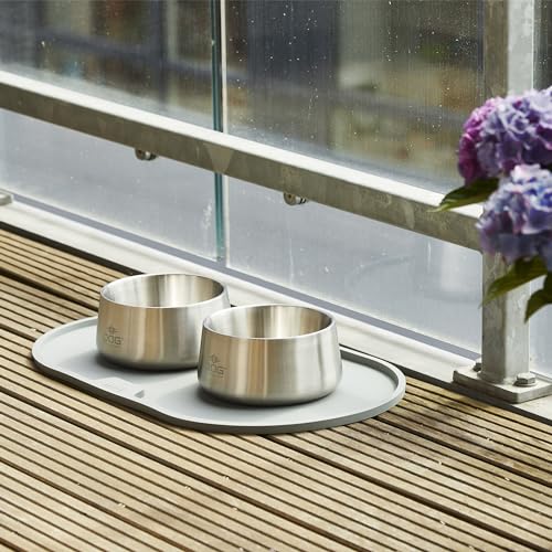 DOG Copenhagen Libra Napfmatte - rutschfeste, wasserdichte Futtermatte für Hunde, Coffee Cream, S