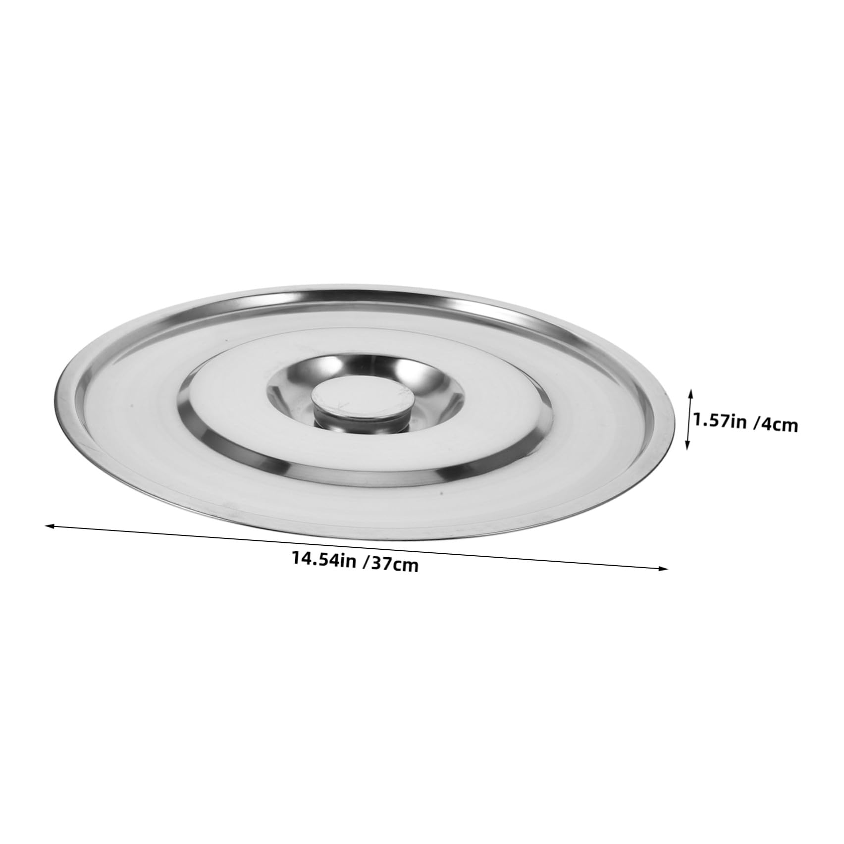 Generico 2 Pezzi Coperchio in Acciaio Inossidabile Spesso con Manico, Compatibile con Pentole, Resistente, per Cucina Domestica e Professionale, Colore Argento