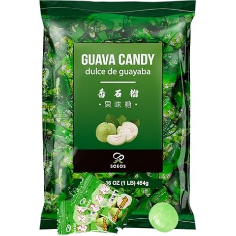Soeos Guava Candy, 16oz (1lb), Classic Hard Candy Cover