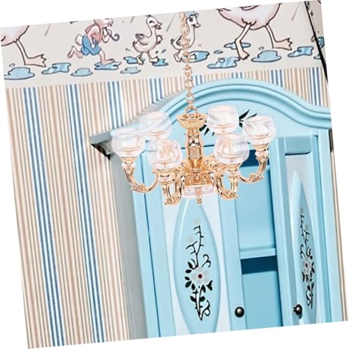 Lustres Suspendus Miniatures dorés 1:12 decoration interieur maison poupee retro