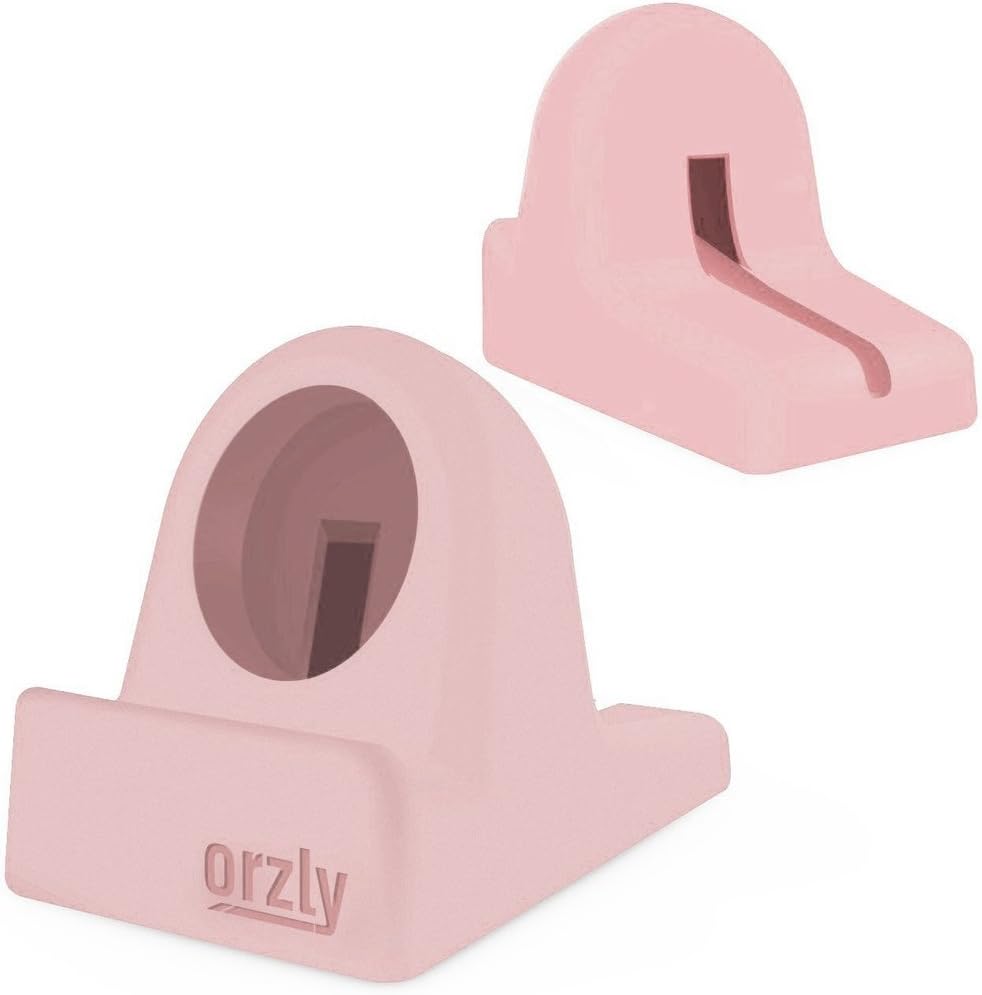Orzly Compact Stand Designed for Apple Watch - Nightstand Mode Compatible - Integrated Cable Management Slot (for Series 4 Series 3 Series 2 Series 1-38mm 42mm 40mm 44mm) - Pink
