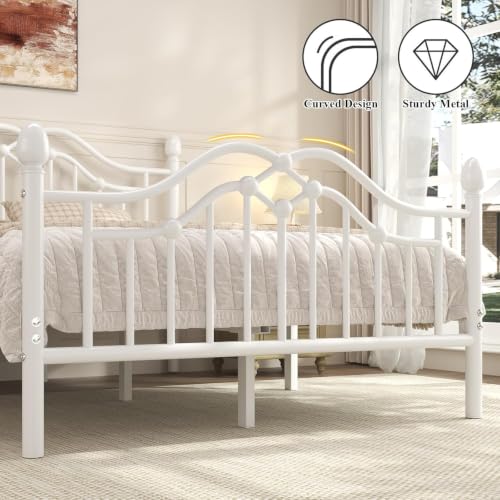 Image of LoVinson Full Size Bed Frame with Victorian Headboard & Footboard, Black