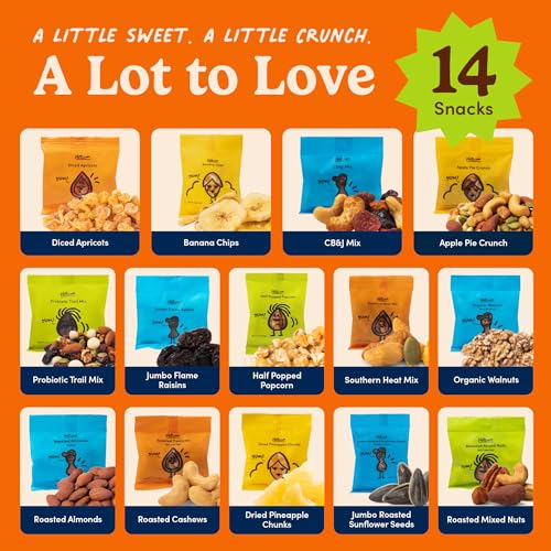 Image of Nuts.com - Nuts and Dried Fruits Snack Box - Gourmet Mix Assortment for Festive Gifts - Package Includes Mixed Nuts, Dried Apricots & Fruits, Trail Mix, Heat Mix and Apple Pie Crunch