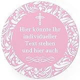 24 PERSONALISIERTE runde Etiketten mit Motiv: ROSA für Mädchen - Ihre Aufkleber online selbst gestalten, ganz individuell für Taufe, Konfirmation oder Kommunion