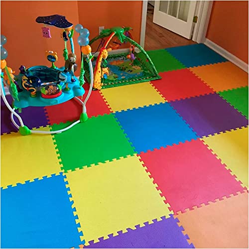 Kit Colorido 12 Placas Tapete Tatame EVA 50x50x1cm 10mm