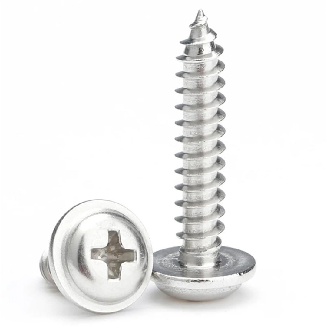Tornillo autorroscante de cabeza plana, Tornillos autorroscantes for madera de acero inoxidable A2-70, cabeza Phillips M1.4-M5 3-35mm, 100 Uds(30mm x100,M5)