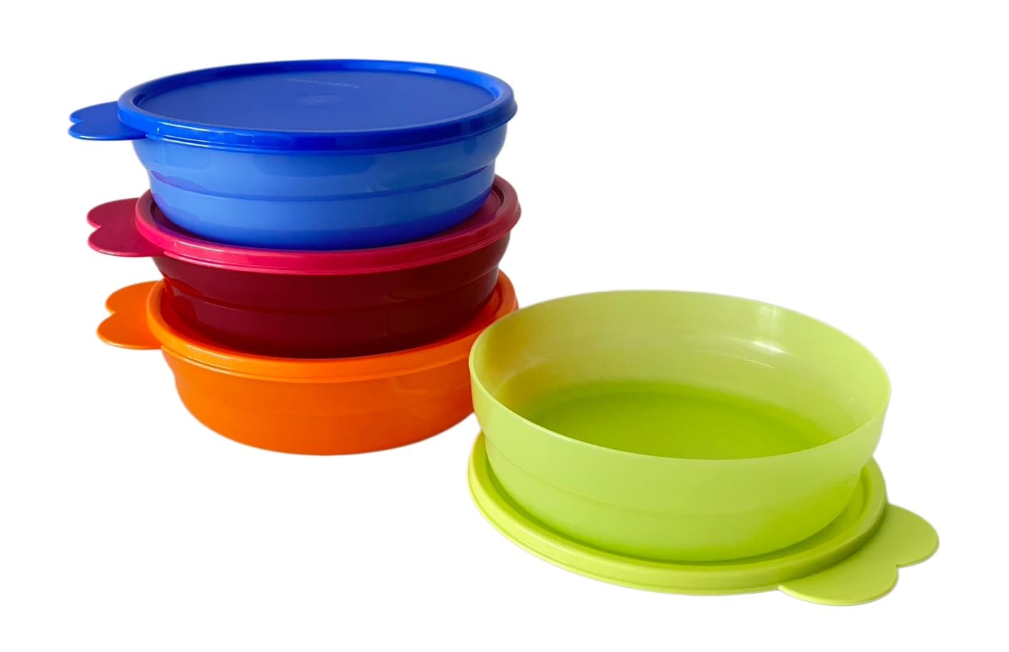 TupperwareSet Müslischalen, mikrowellengeeignet, 500 ml/2 Tassen, Sommerfarbe, 4 Stück