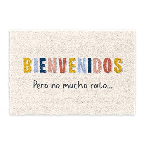 Dream Hogar Felpudo Esterilla Fibra Coco Goma Antideslizante Bienvenidos 70x40 cm
