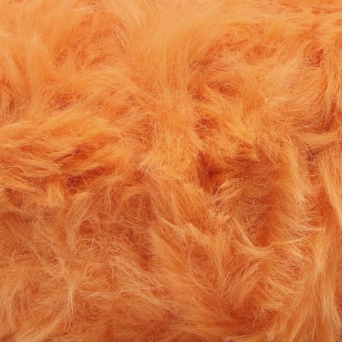 Image of NICEEC 2 Skeins Soft Faux Fur Yarn 70yds,3.53oz- S1121#Orange | Crochet & Knit, DIY Project Starter Kit,Handbag,Sun Hat,Shoes, Shopper Bag