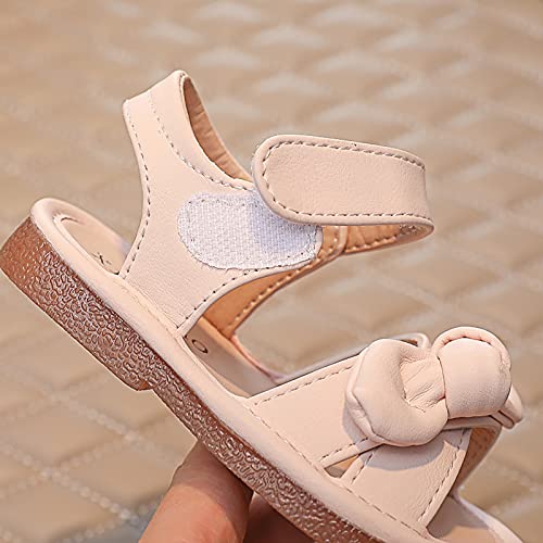 White Sandals for Girls Sandals Prewalker Shoes Beach Toddler Children Girls Baby Bowknot Summer Girl's Shoes (Pink, 10.5 Little Kid)2