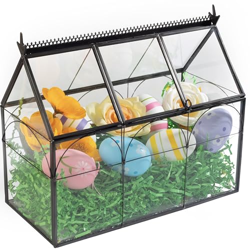 D'Eco Glass Greenhouse Centerpiece (10x4.5x9)- Spring...