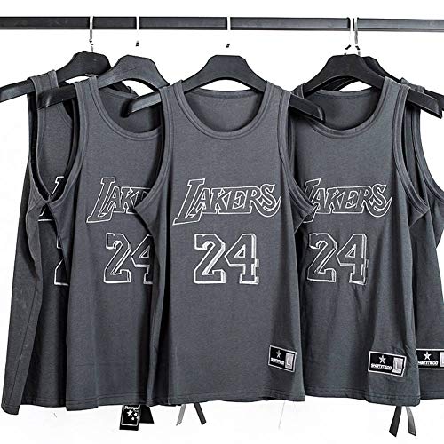JHuA Camiseta de Baloncesto Kobe Retro, Camiseta de Baloncesto de los Lakers, Bordado de Camiseta de Baloncesto No. 24