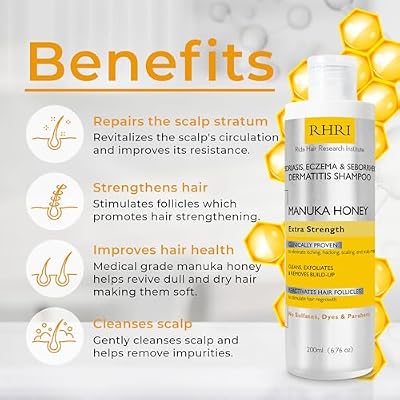 Rida Hair Research Institute Psoriasis Shampoo for Men & Women | Itchy Scalp Treatment with Manuka Honey | Best for Eczema, Seborrheic Dermatitis, Ringworm & Folliculitis Scalp Treatment