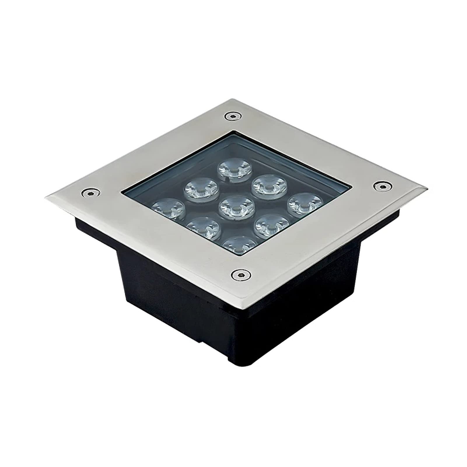 Carré Lumière Souterraine À LED Spot Encastrable Exterieur IP67 Étanche Lumières De Paysage pour Jardin Terrasse Trottoir Éclairage Paysager AC85-265V (Color : Warm White, Size : 9W)