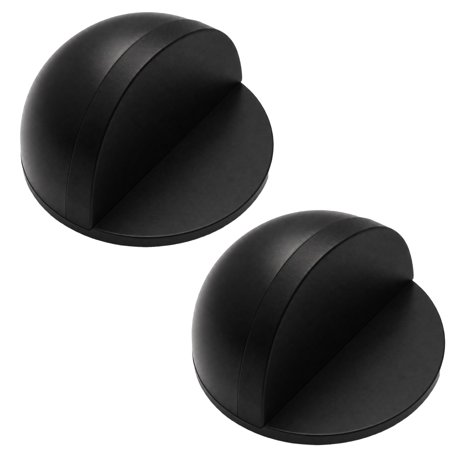 CZXCV Self Adhesive Floor Door Stoppers, 2pcs Oval Door Stop, Black — image 1