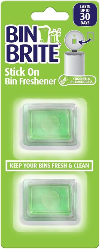 Ambientador adhesivo [aroma a citronela y limoncillo – Pack de 2] – Autoadhesivo para cubo de basura y apartamento – Para baño, cocina y más (2 x 5 g)