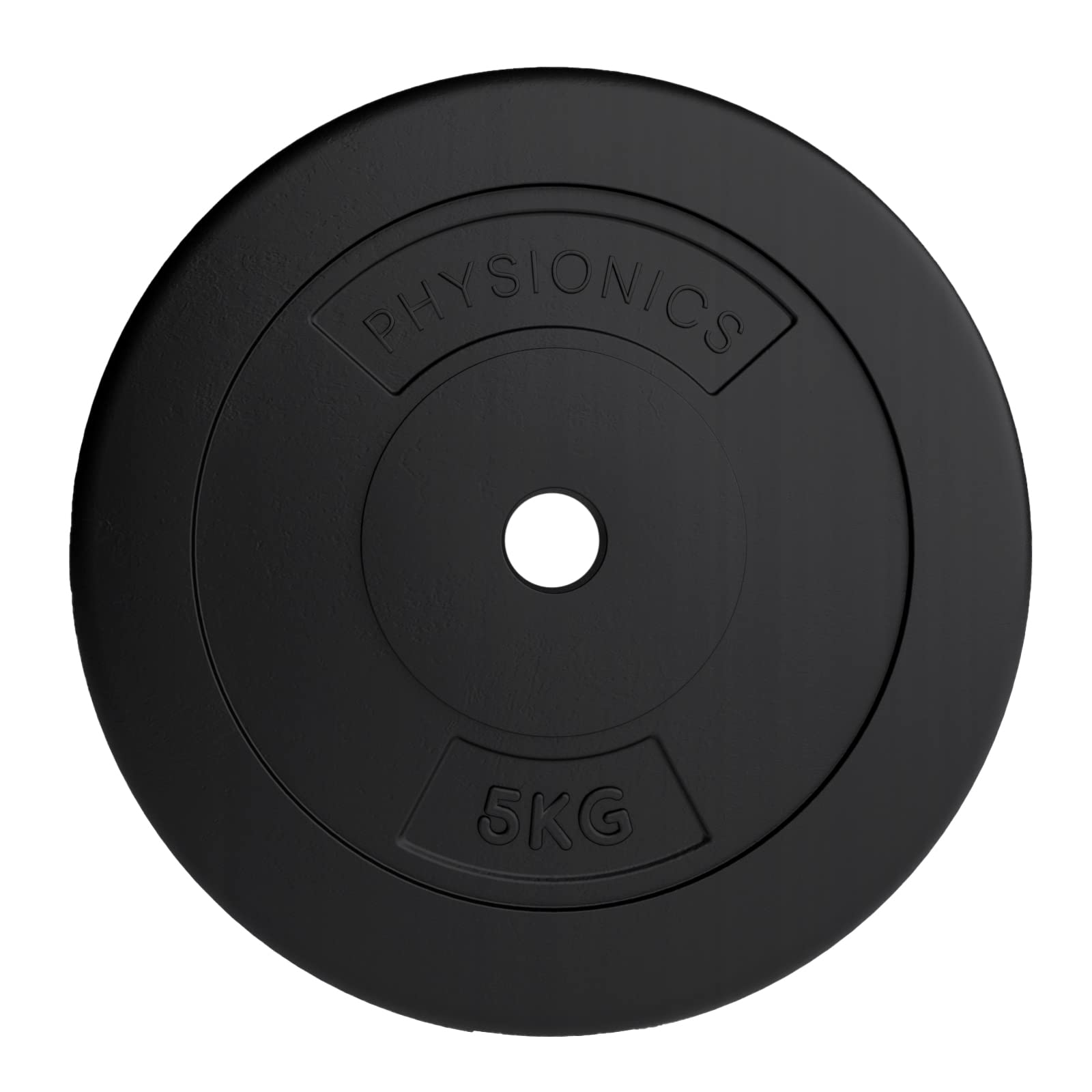 Physionics® Lot de 2 disques d'haltères (2,5 kg/5 kg/10 kg/15 kg), Ø 30 mm, plastique, noir, disques de poids pour haltères, haltères longues et haltères courtes