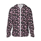 vosery breast cancer awareness-e - giacca con cappuccio e cerniera, leggera, a maniche lunghe, per donne e uomini, nero, xx-large