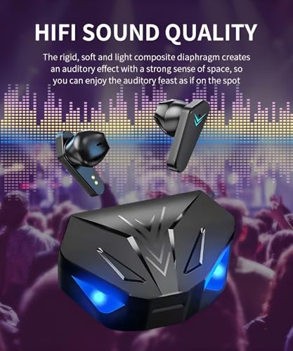 VEHOP GAMO TWS Earbuds, Gaming Earbuds with RGB LED Gaming Design. 30 Hours Playtime, Bluetooth 5.0 + ENC Clarity, 13mm HD BASS Drivers, IPX7... - Image 2