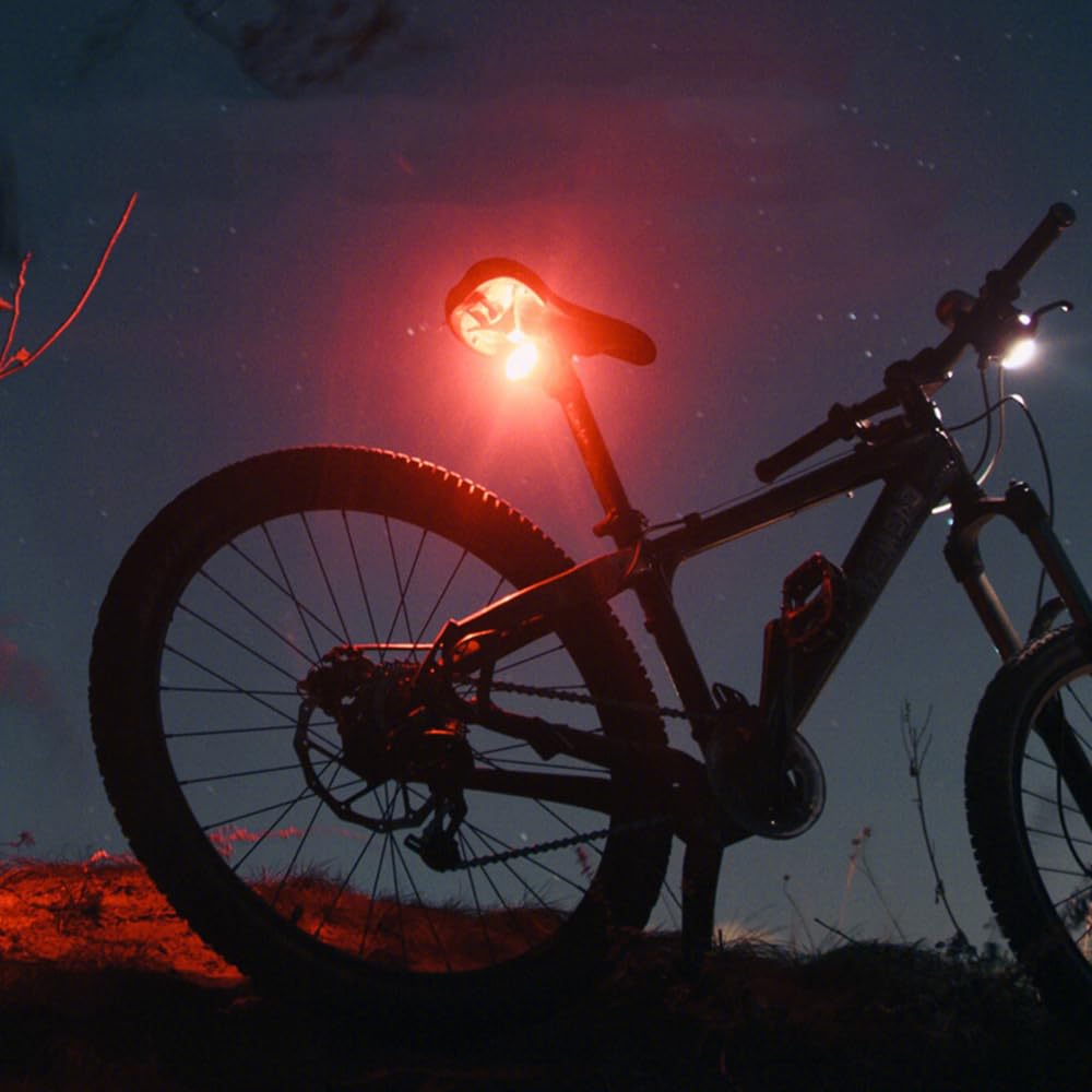Luces traseras para Bicicleta, Luces para Ciclismo Nocturno, Luces para Bicicletas de montaña y Carretera, Accesorios de Carga para Bicicletas