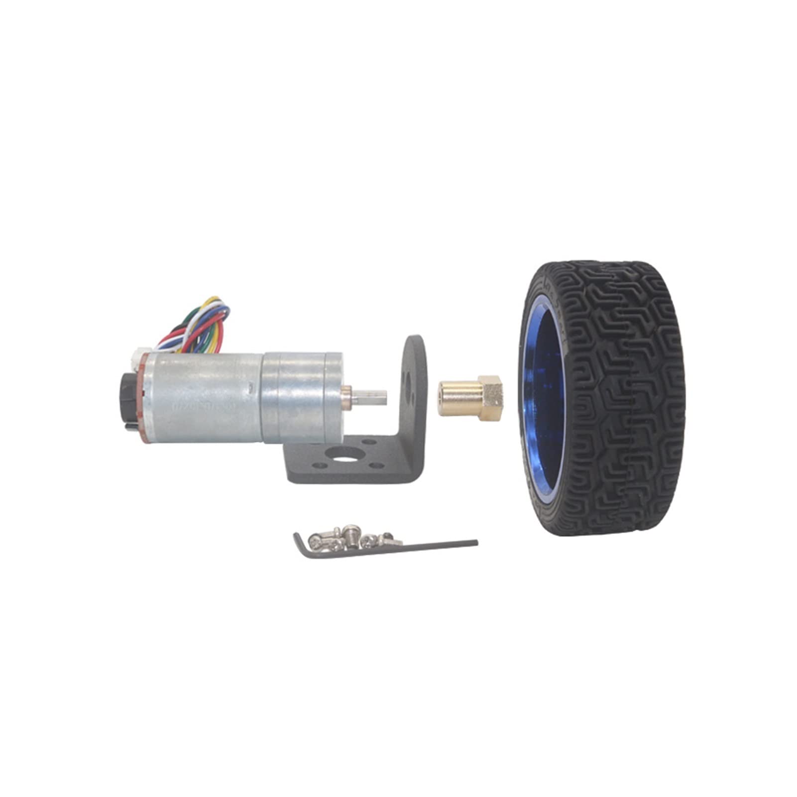 Mini-Motor DC 6V 12V 24V 12-1360 U/min Miniatur-Getriebemotor mit Encoder-Kupplung 65 mm Rad Smart Car Kit for Roboter DIY: 130, Spannung: 6 Volt)(Dc 12volt,130 RPM)