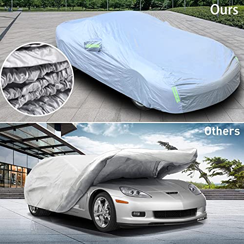 Image of PIUGILH Car Cover Waterproof All Weather Rain Snow UV Sun Hail Protector Full Exterior Covers Compatible with Corvette C6 Z06 ZR1 2005-2013