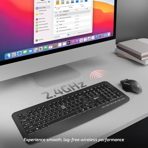 Image of iBall ClickSet S600 Wireless Keyboard & Mouse Combo, 114-Key Full Size Keyboard, 10 Media Keys, Retractable Stand, 1600 DPI Mouse, 6 Buttons, 3-Level DPI, High Precision