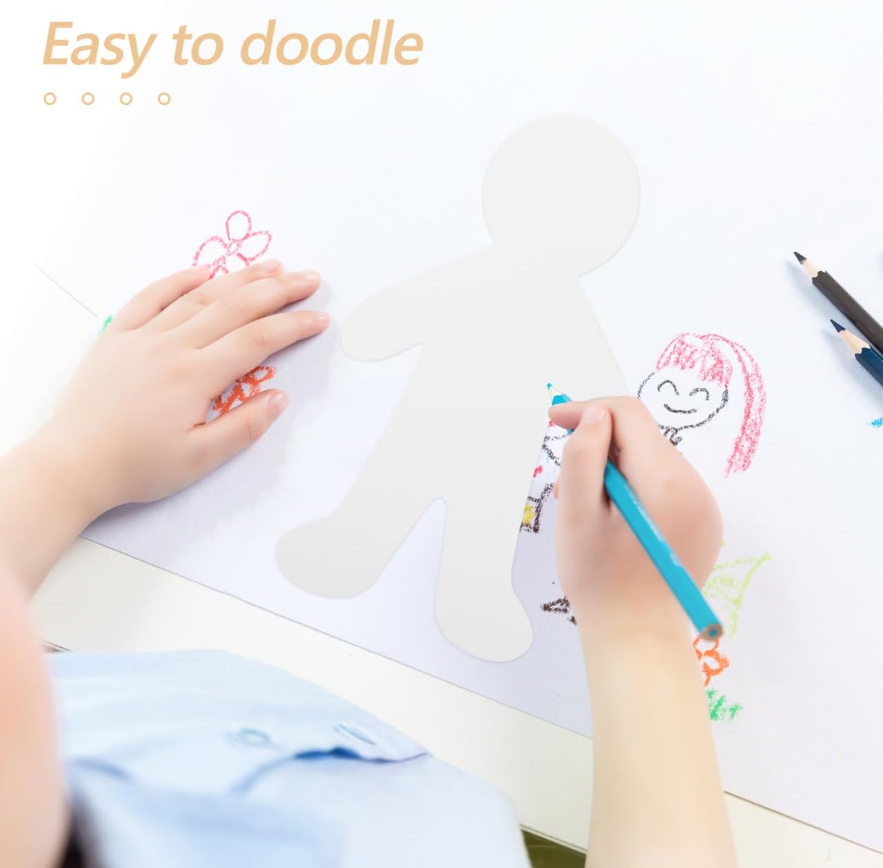 NUOBESTY 20Pcs Blank Paperboard People Cutouts for Kids DIY Craft Projects School Classroom Decorations Artistic Expression and Painting Supplies for Children