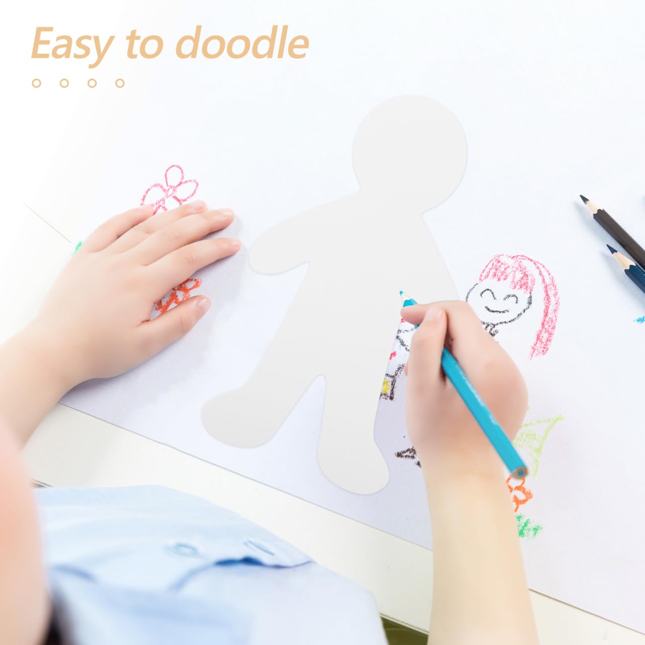 20 muñecos de papel blanco para pintar, figuras humanas de cartón para manualidades, niños, niñas, guardería, decoración escolar