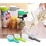 4pcs Food Bag Clips with Pour Spouts, Great Clips Bags for Kitchen, Suitable for Small Particle Food, Liquid,Flour and Baby Food Storage Organizer