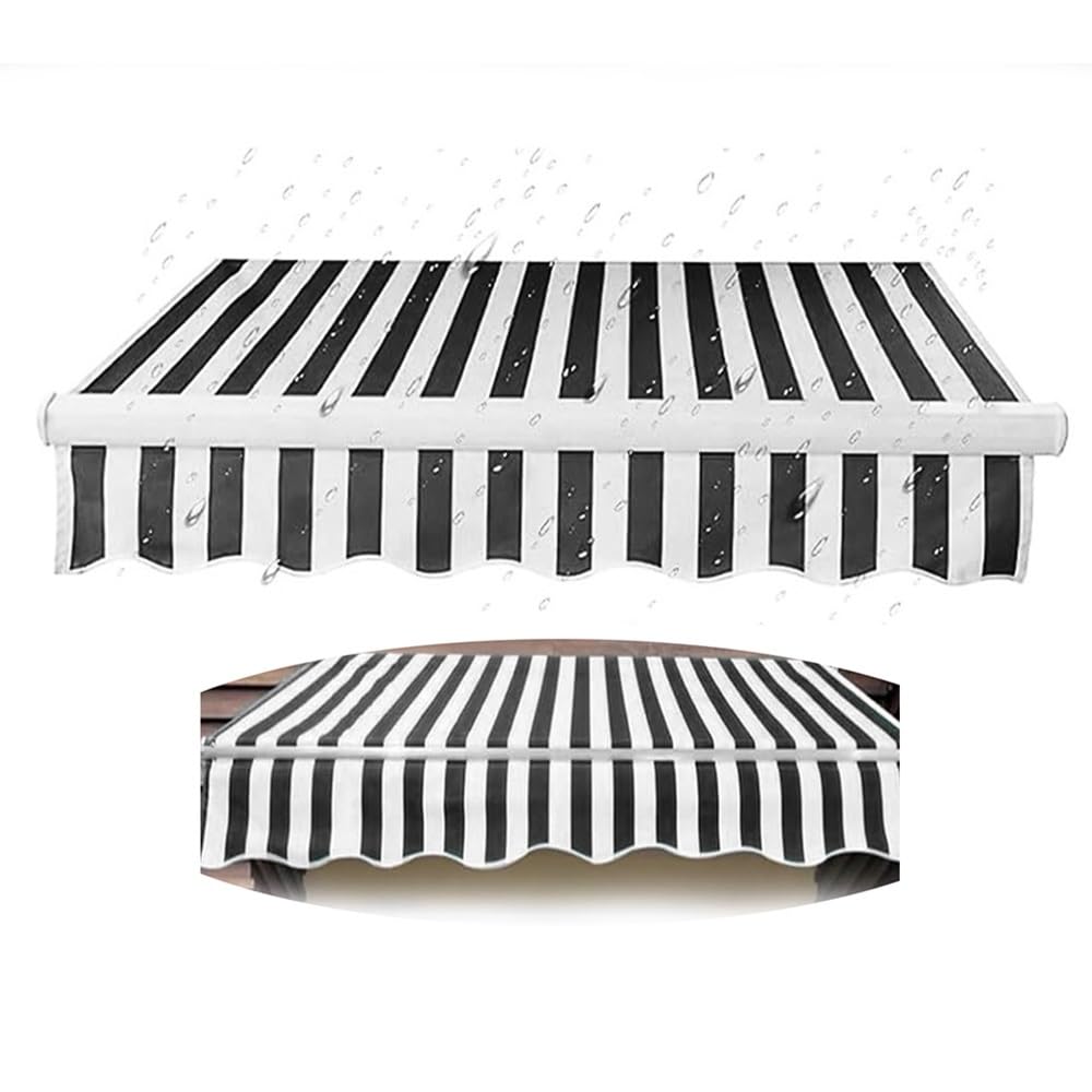 Toile pour auvent de jardin et café noire ombrage idéal 4,5 x 3,5 m bâche de remplacement