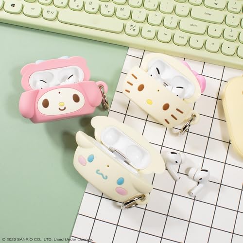 Image of iFace x Hello Kitty and Friends Case [ Compatible with AirPods Pro 2 ][Steamed Bun Series] Silicone Protective Cover [Carabiner Clip Included] [Wireless Charging Compatible] - My Melody